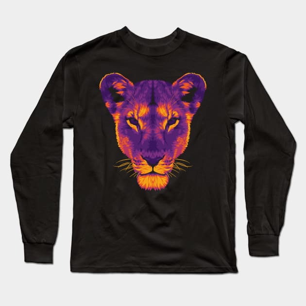 The Dark Lioness Long Sleeve T-Shirt by polliadesign